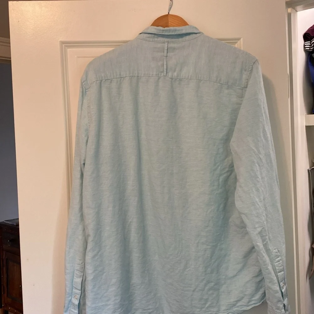 Men’s Banana Republic, linen / cotton shirt, LT, light blue - Picture 2 of 8